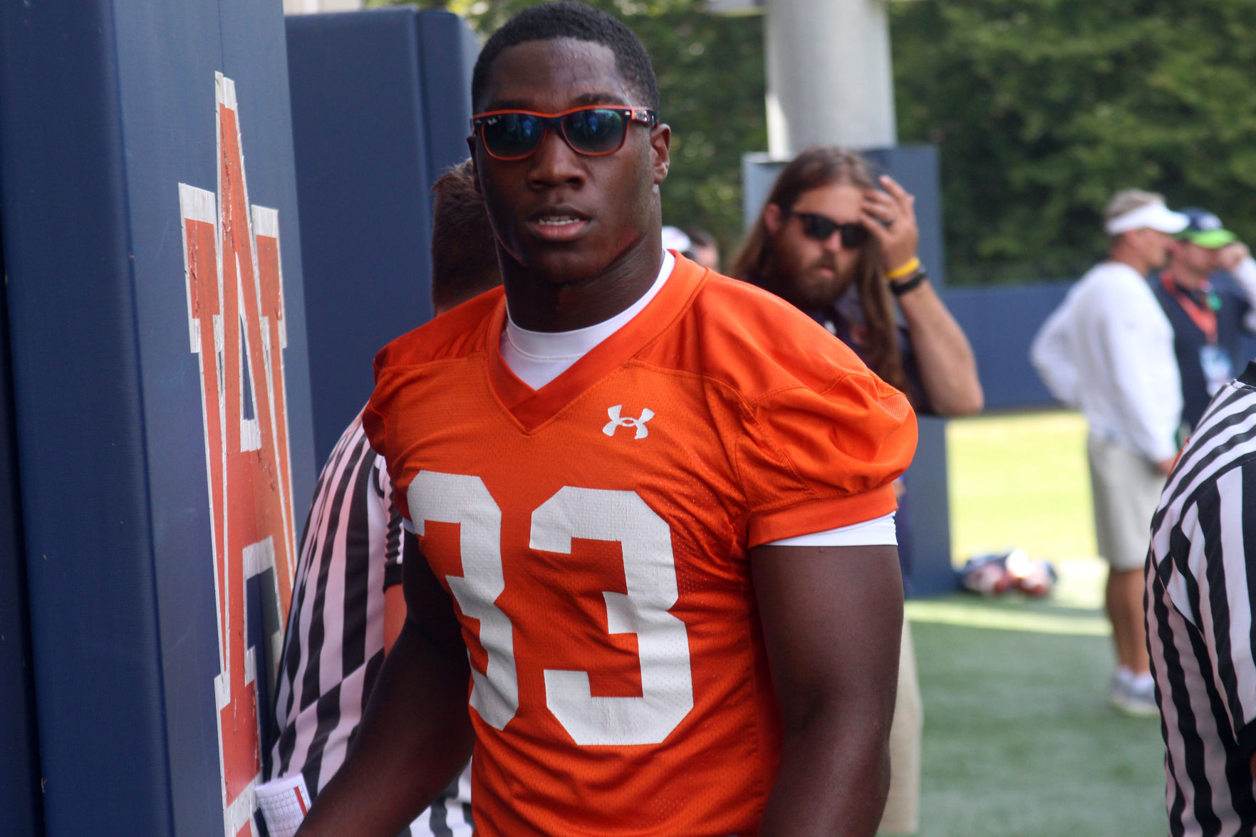 Auburn football practice on the first day of full pads